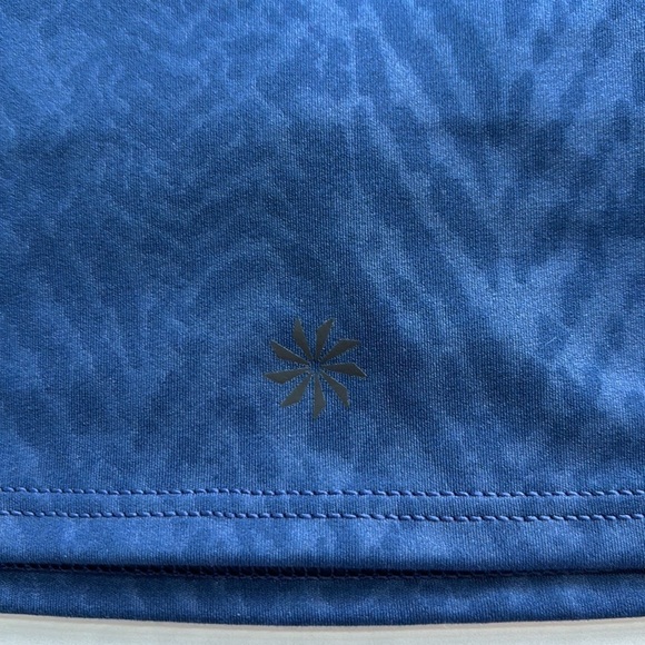 Athleta Conscious Crop Embossed Sports Bra Navy Blue Size Large - Picture 7 of 15